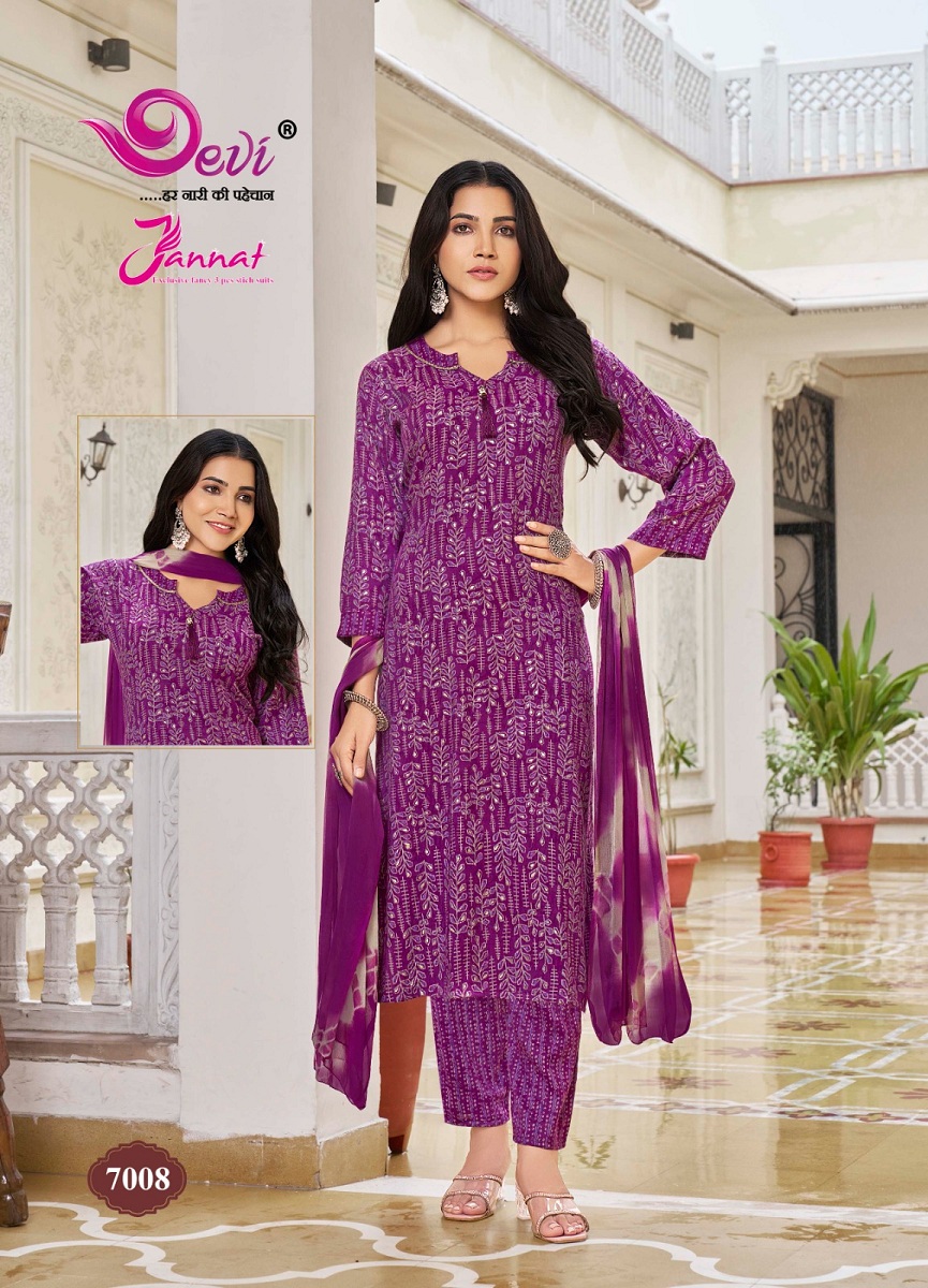 Devi Jannat Vol-7 Wholesale Ready Made 3 Piece Dresses