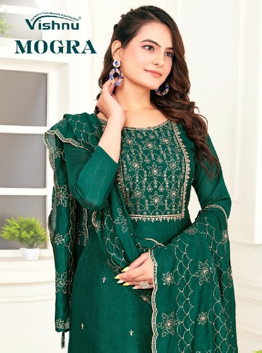 Vishnu Mogra Wholesale Vichitra Simmer Work Dress Material