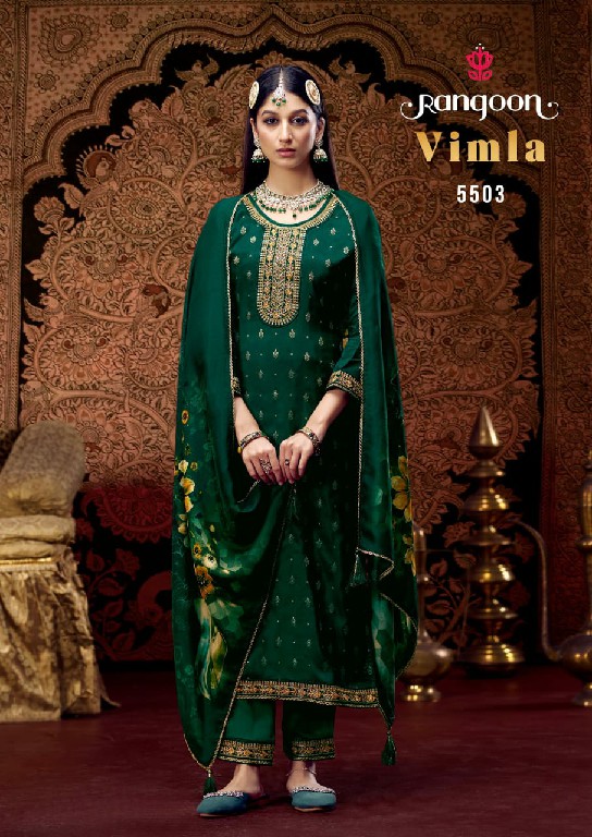 Rangoon Vimla Wholesale Dola Jacquard Fabrics Readymade 3 Piece Suits