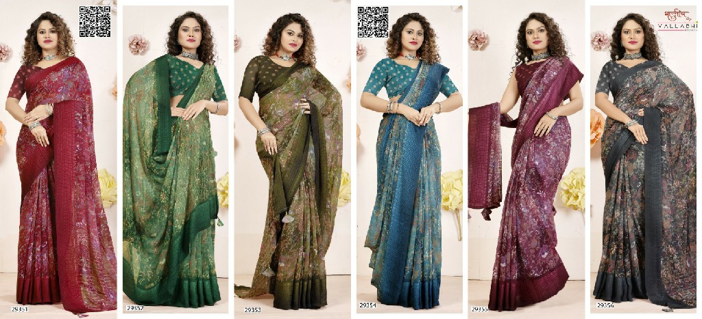 Vallabhi Ronnie Wholesale Georgette Fabrics Sarees