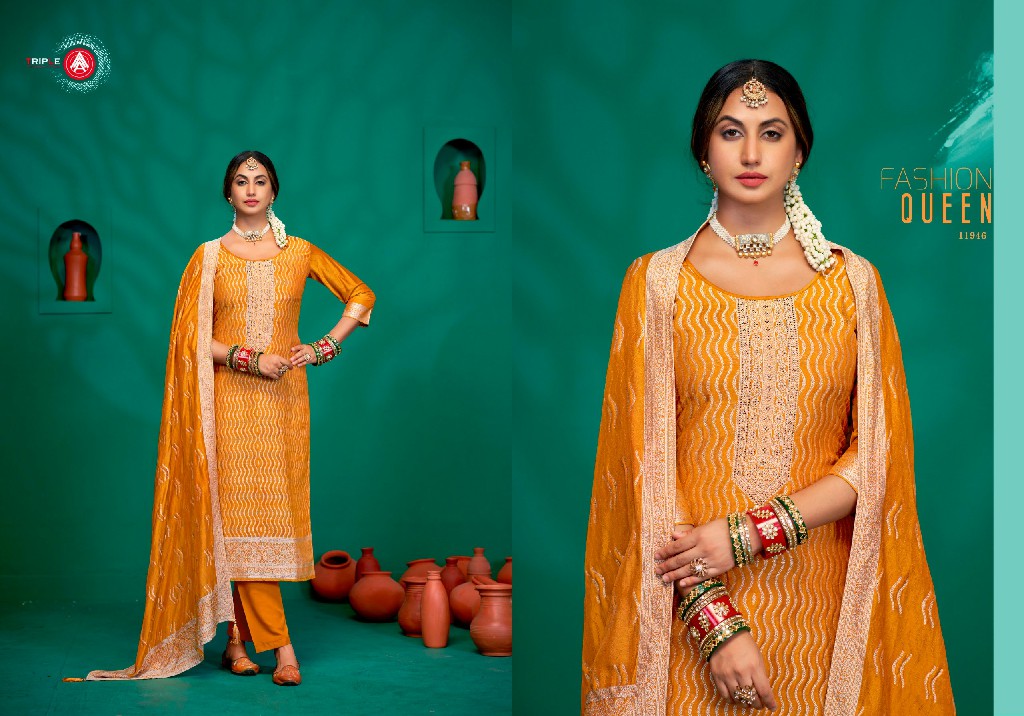 Triple AAA Chamak Wholesale Viscose Muslin Lakhnavi Work Dress Material