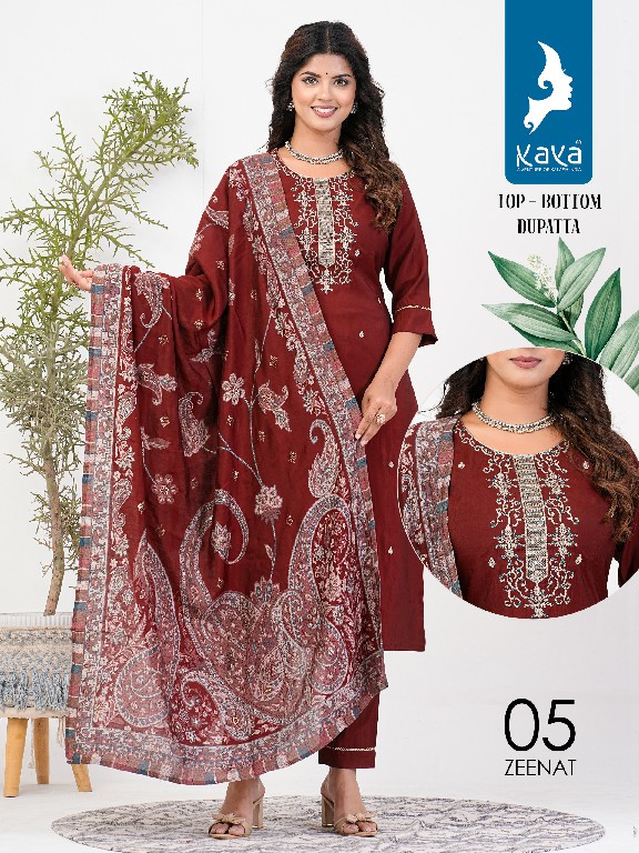 Kaya Zeenat Wholesale 3 Piece Straight Cut Concept Readymade Suits