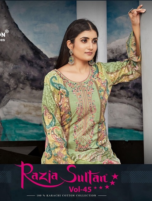 Apna Cotton Razia Sultan Vol-45 Wholesale Pure Cotton Dress Material