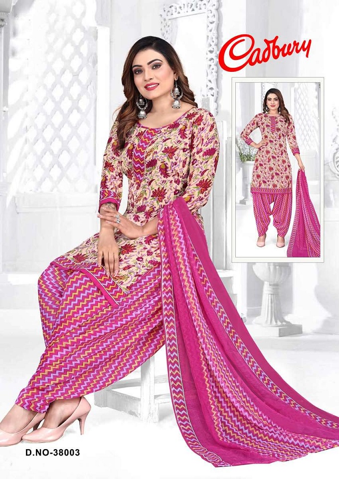 Cadbury Vol-38 Wholesale Heavy Leon Shenthetic Printed Dress Material