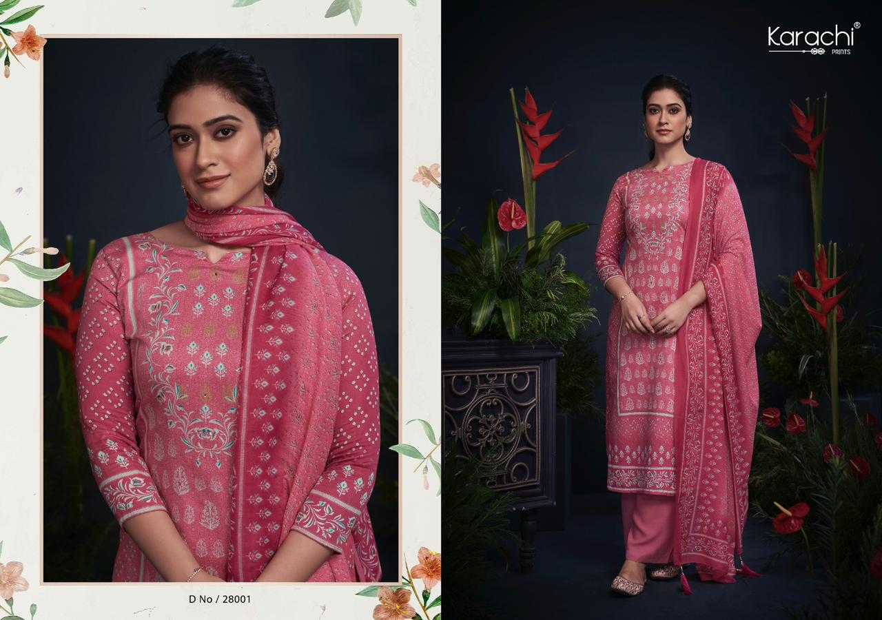 kesar karachi Prints mahroom viscose jam cotton suits online