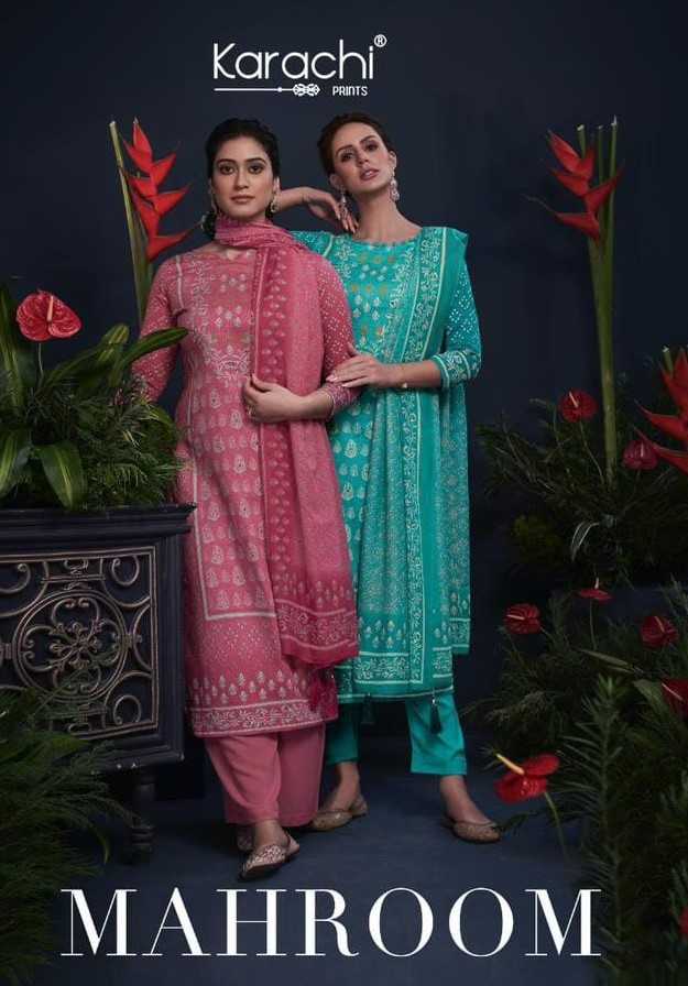 kesar karachi Prints mahroom viscose jam cotton suits online