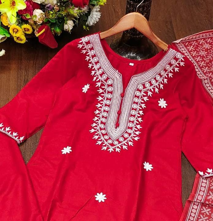 Rasili Nx Sui Dhaga Vol-3 Wholesale Chikankari Kurti Pant With Dupatta