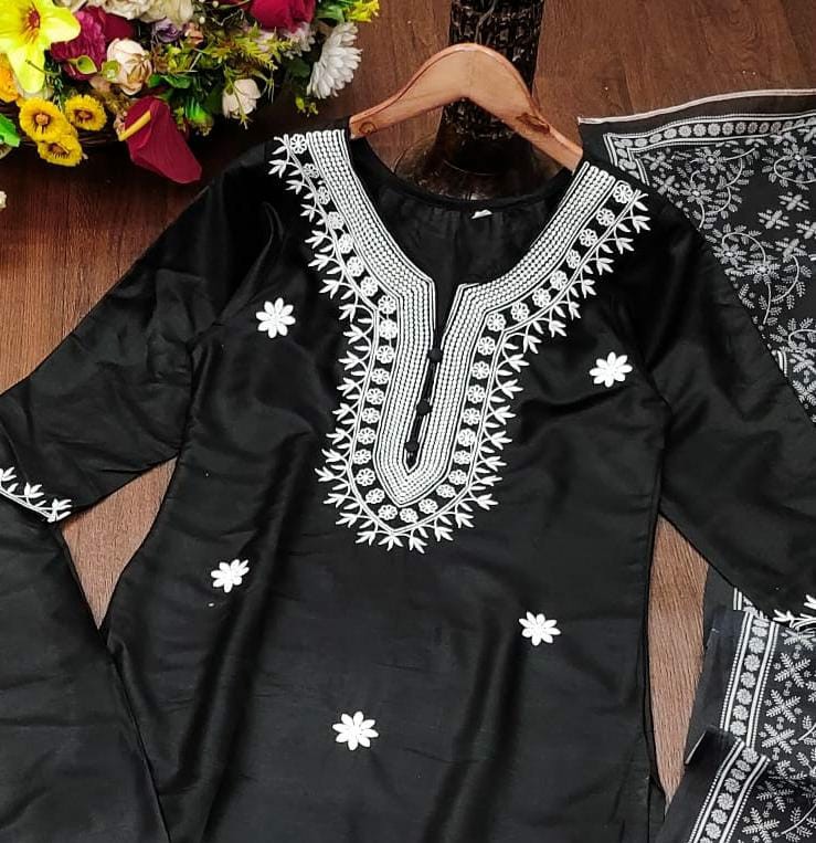 Rasili Nx Sui Dhaga Vol-3 Wholesale Chikankari Kurti Pant With Dupatta