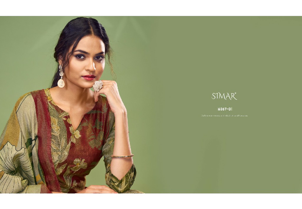 Glossy Simar Blooming Beauty 6067 Colour Wholesale Pure Silk With Handwork Salwar Suits