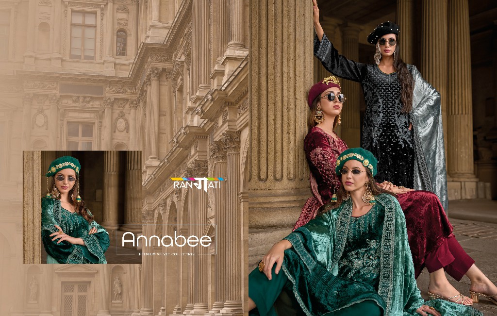 Rangati Annabee Wholesale Plush Velvet With Cord Embroidery Winter Suits