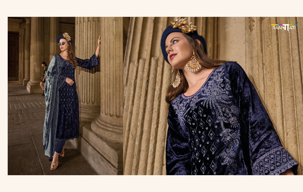 Rangati Annabee Wholesale Plush Velvet With Cord Embroidery Winter Suits