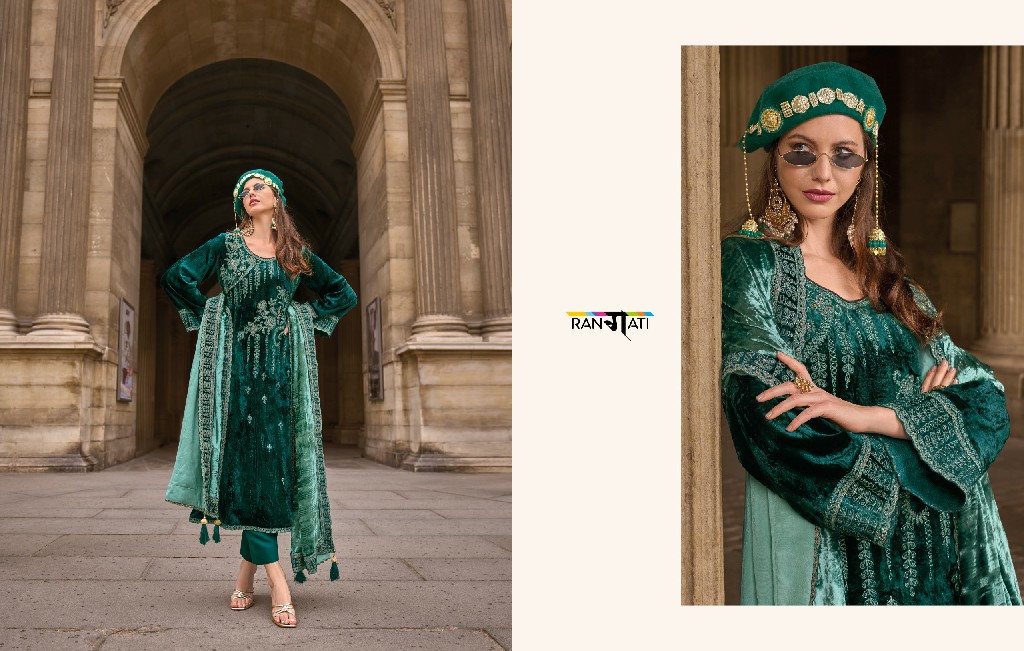 Rangati Annabee Wholesale Plush Velvet With Cord Embroidery Winter Suits