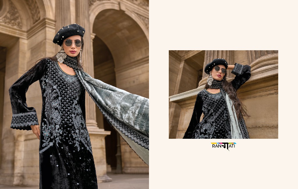 Rangati Annabee Wholesale Plush Velvet With Cord Embroidery Winter Suits