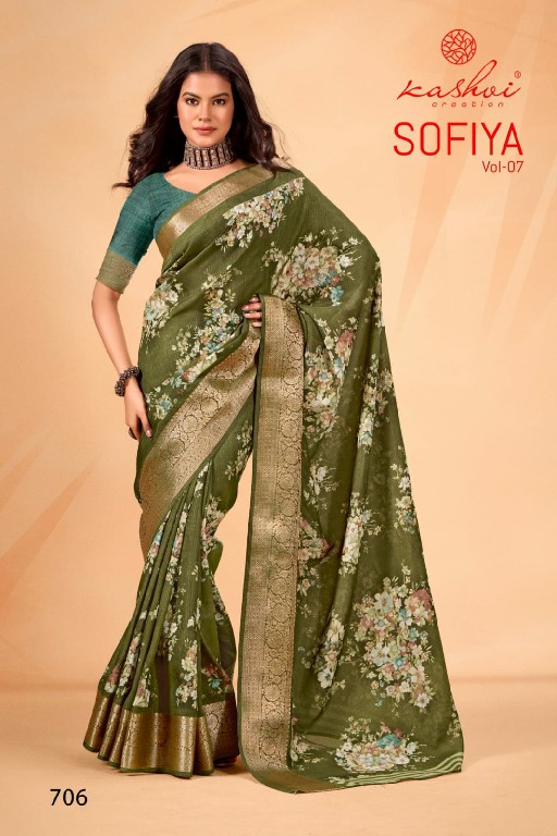 Kashvi Sofiya Vol-7 Wholesale Jacquard Silk With Weaving Zari Sarees