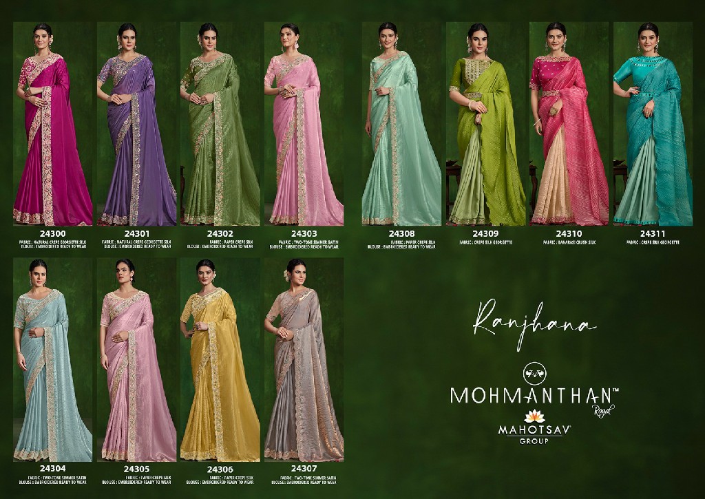 Mahotsav Mohmanthan 24300 Series Ranjhana Wholesale Designer Saree Collection