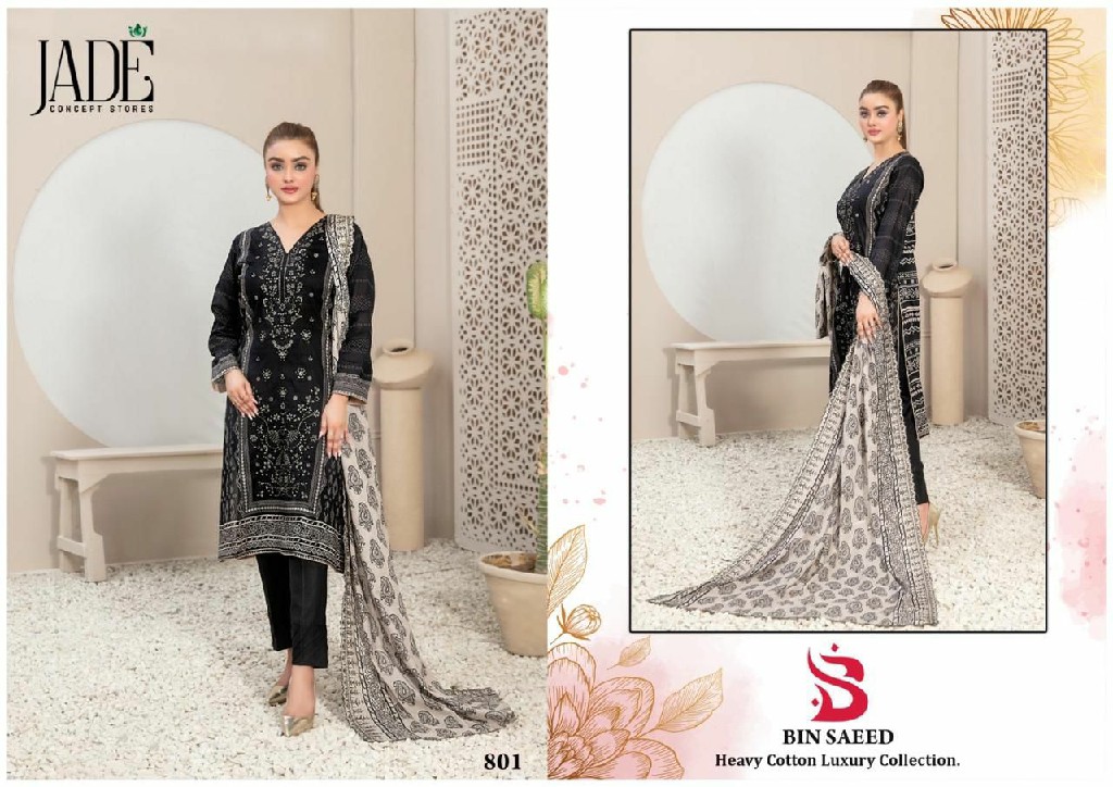 Jade Bin Saeed Vol-8 Wholesale Heavy Cotton Luxury Collection Dress Material