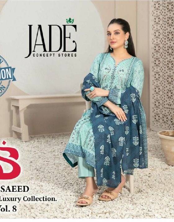 Jade Bin Saeed Vol-8 Wholesale Heavy Cotton Luxury Collection Dress Material