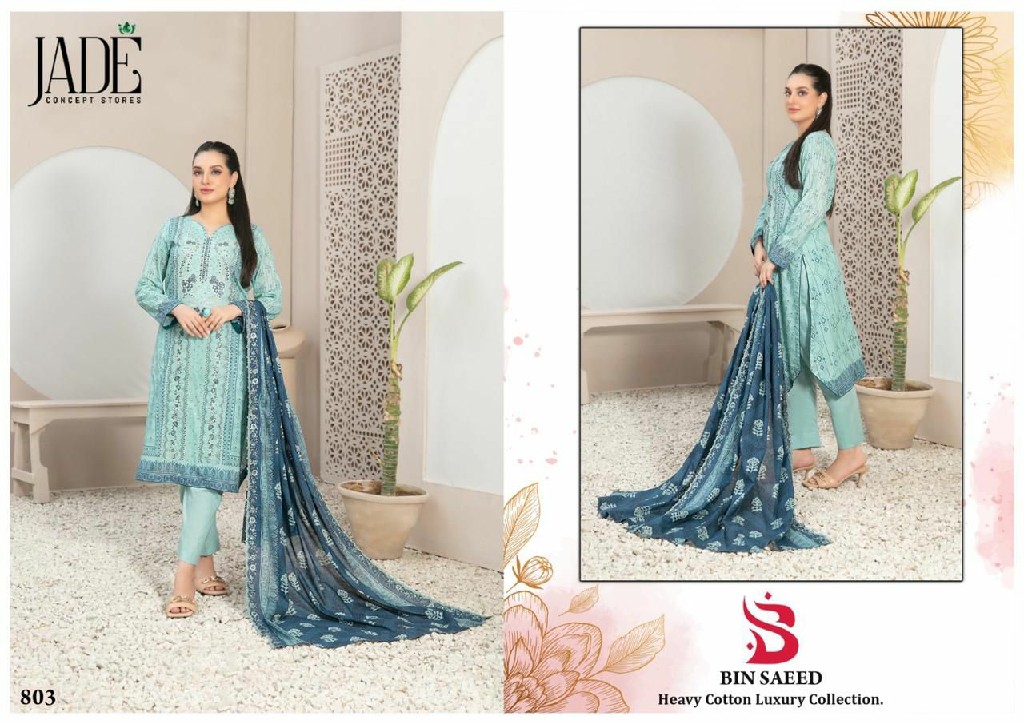 Jade Bin Saeed Vol-8 Wholesale Heavy Cotton Luxury Collection Dress Material