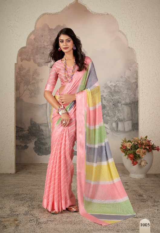 Dhaga Aavi Wholesale Pure Jari Chiffon With Weaving Border Sarees