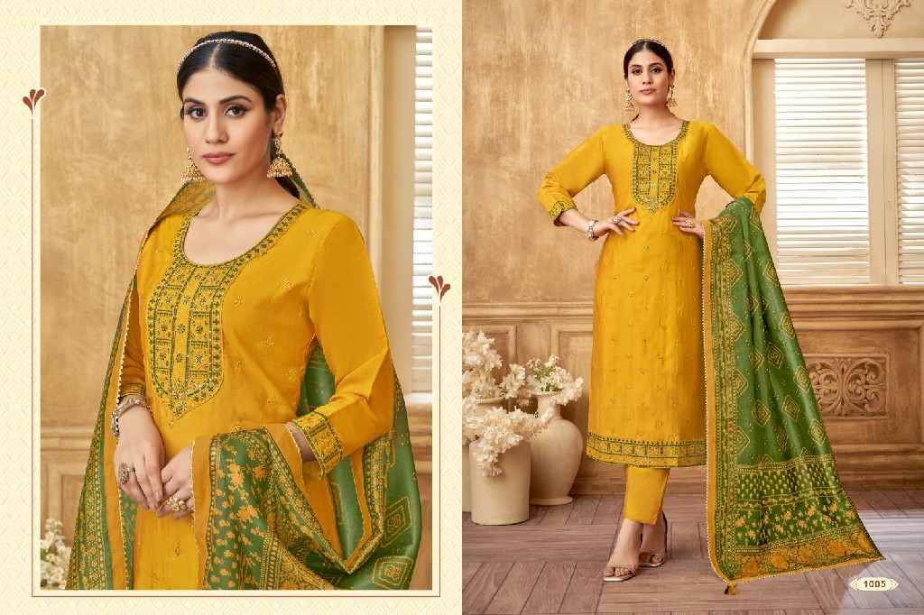 Khushi Daisy Wholesale Roman Silk Readymade 3 Piece Suits