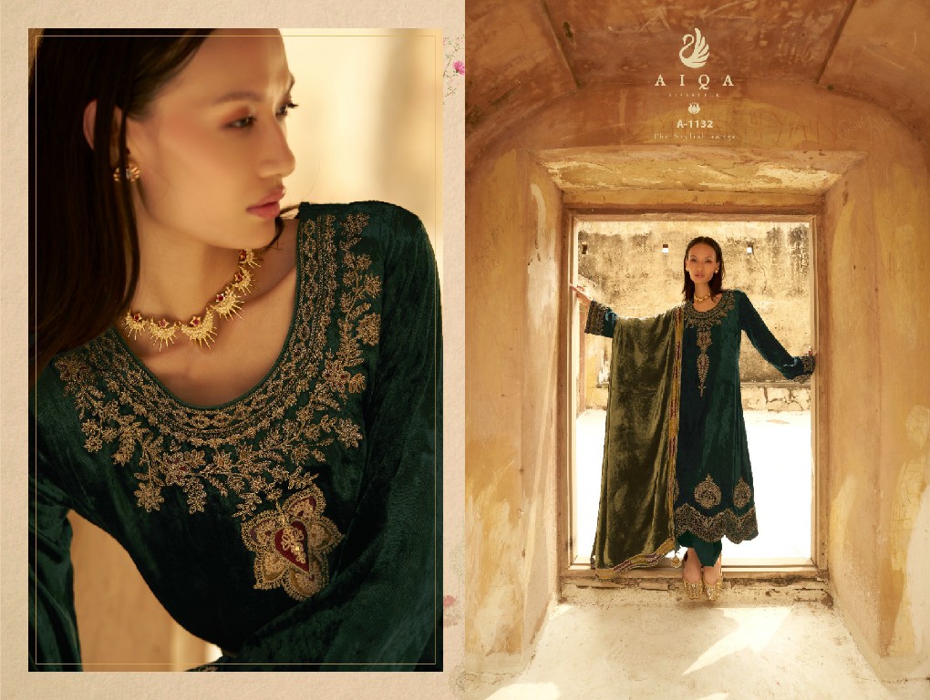 AIQA Senora Wholesale Pure Velvet With Fancy Work Winter Collection