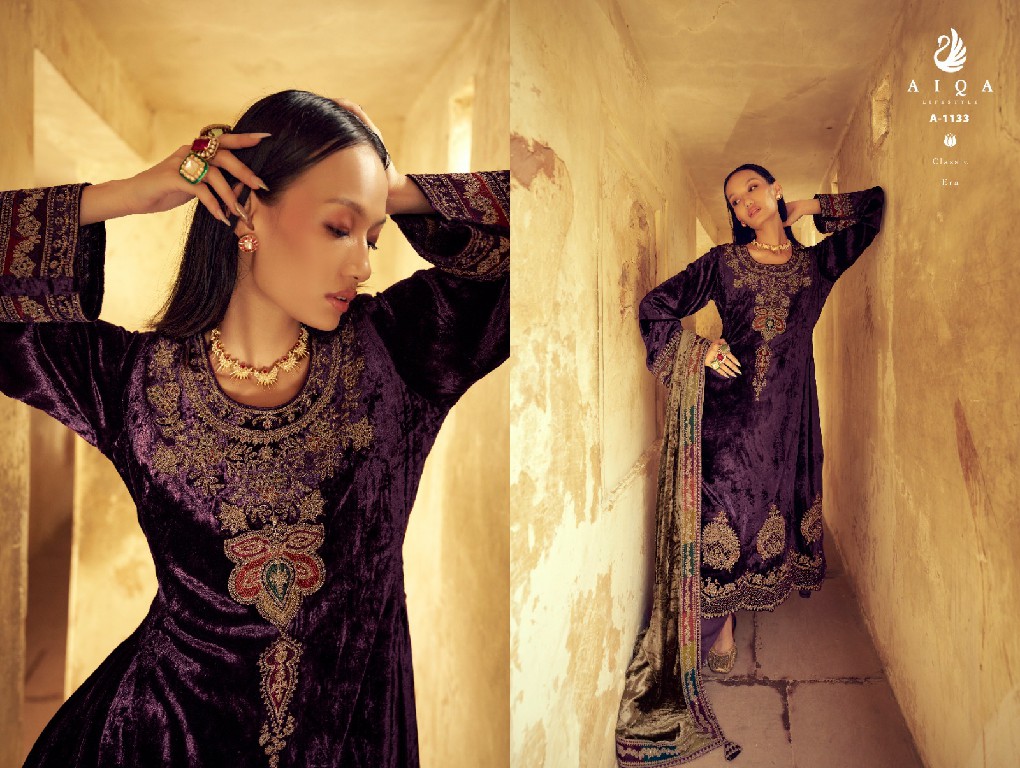 AIQA Senora Wholesale Pure Velvet With Fancy Work Winter Collection