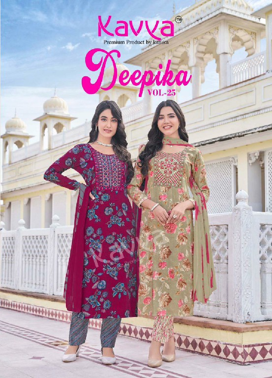 KAVYA DEEPIKA VOL 25 READYMADE BEAUTIFUL STRAIGHT KURTI PANT DUPATTA