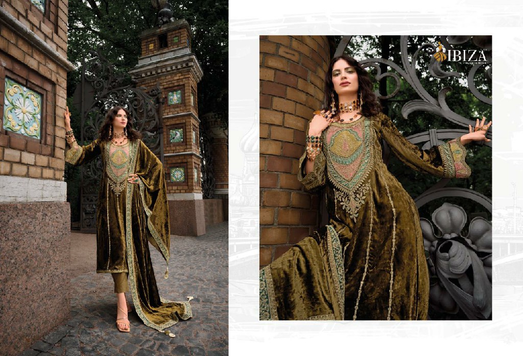 arasik by ibiza pure velvet embroidery work winter special suits