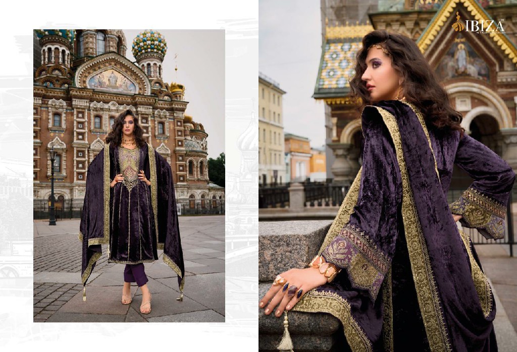 arasik by ibiza pure velvet embroidery work winter special suits