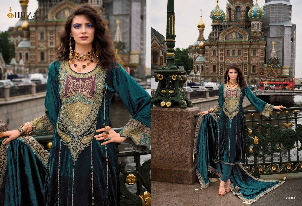 arasik by ibiza pure velvet embroidery work winter special suits