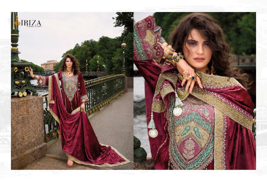 arasik by ibiza pure velvet embroidery work winter special suits