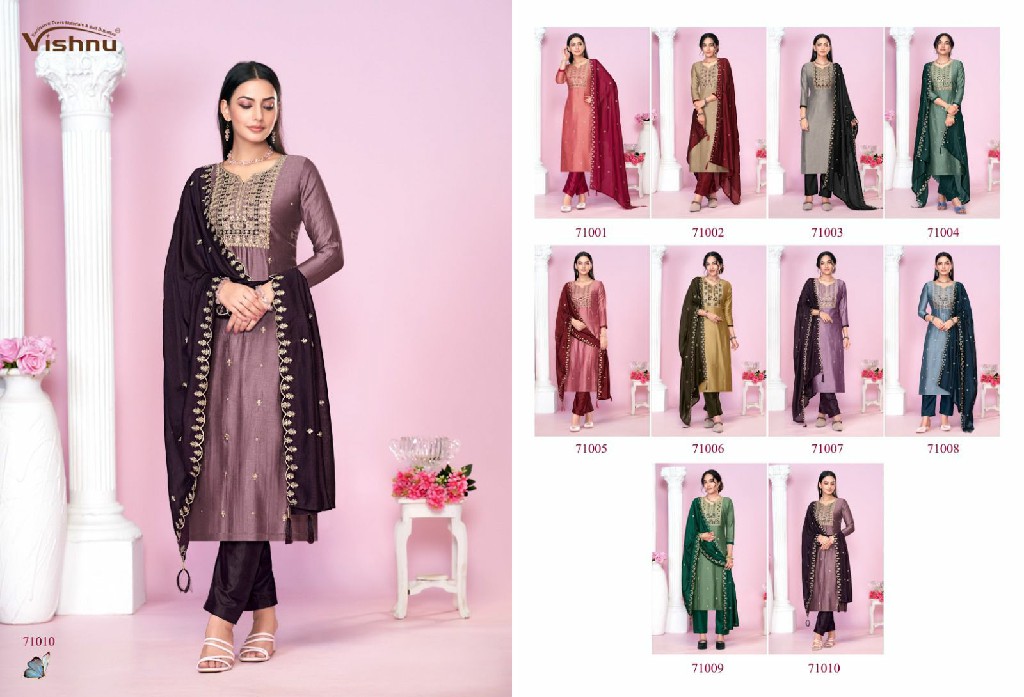 vishnu jasmeen 71001-71010 vichitra silk new trendy unstitch salwar suit