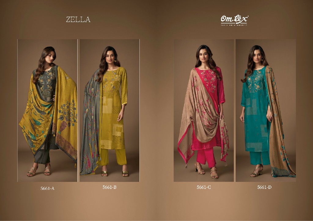 Omtex Zella Wholesale Daisy Silk With Handwork Salwar Suits