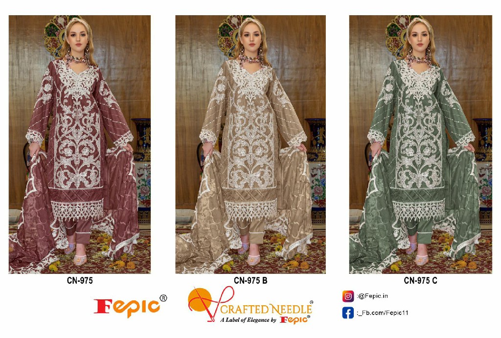 Fepic Crafted Needle CN-975 Wholesale Readymade Indian Pakistani Suits