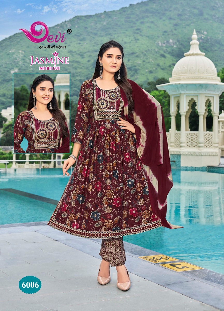 Devi Jasmine Vol-6 Wholesale Naira Cut Exclusive Ready Made Stitch Dresses