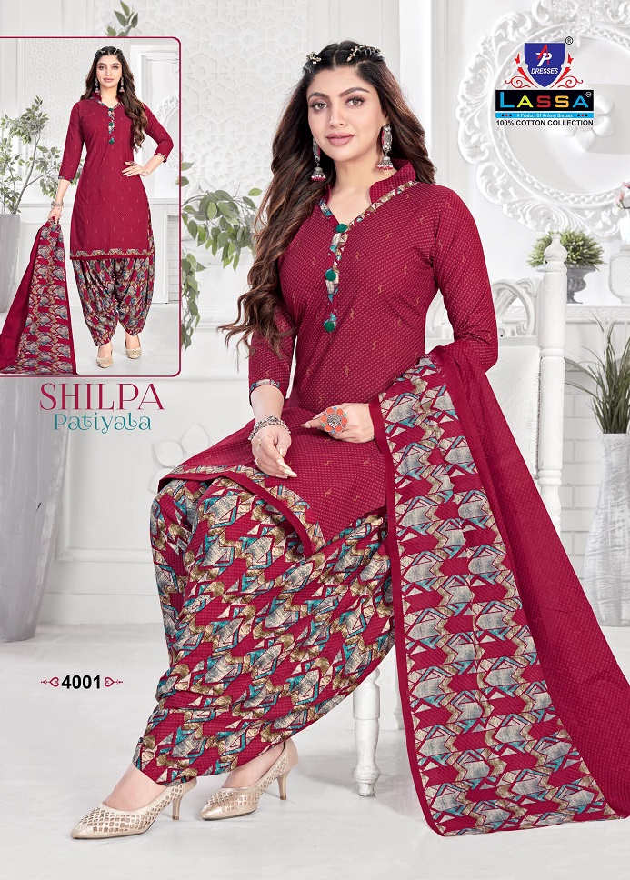 Arihant Lassa Shilpa Patiyala Vol-4 Wholesale Patiyala Cotton Dress Material