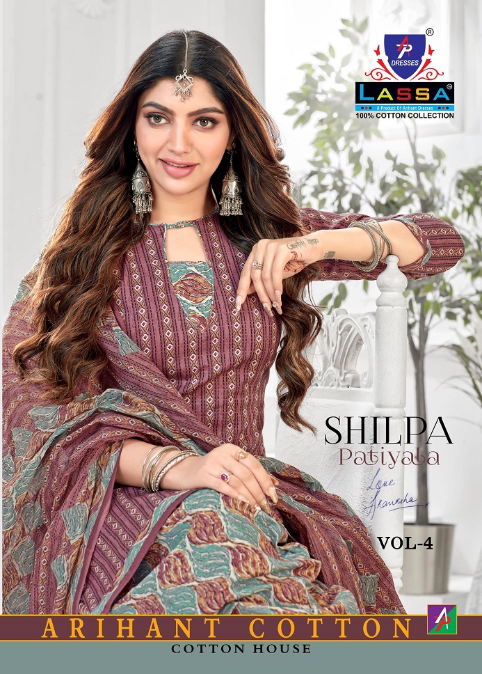 Arihant Lassa Shilpa Patiyala Vol-4 Wholesale Patiyala Cotton Dress Material