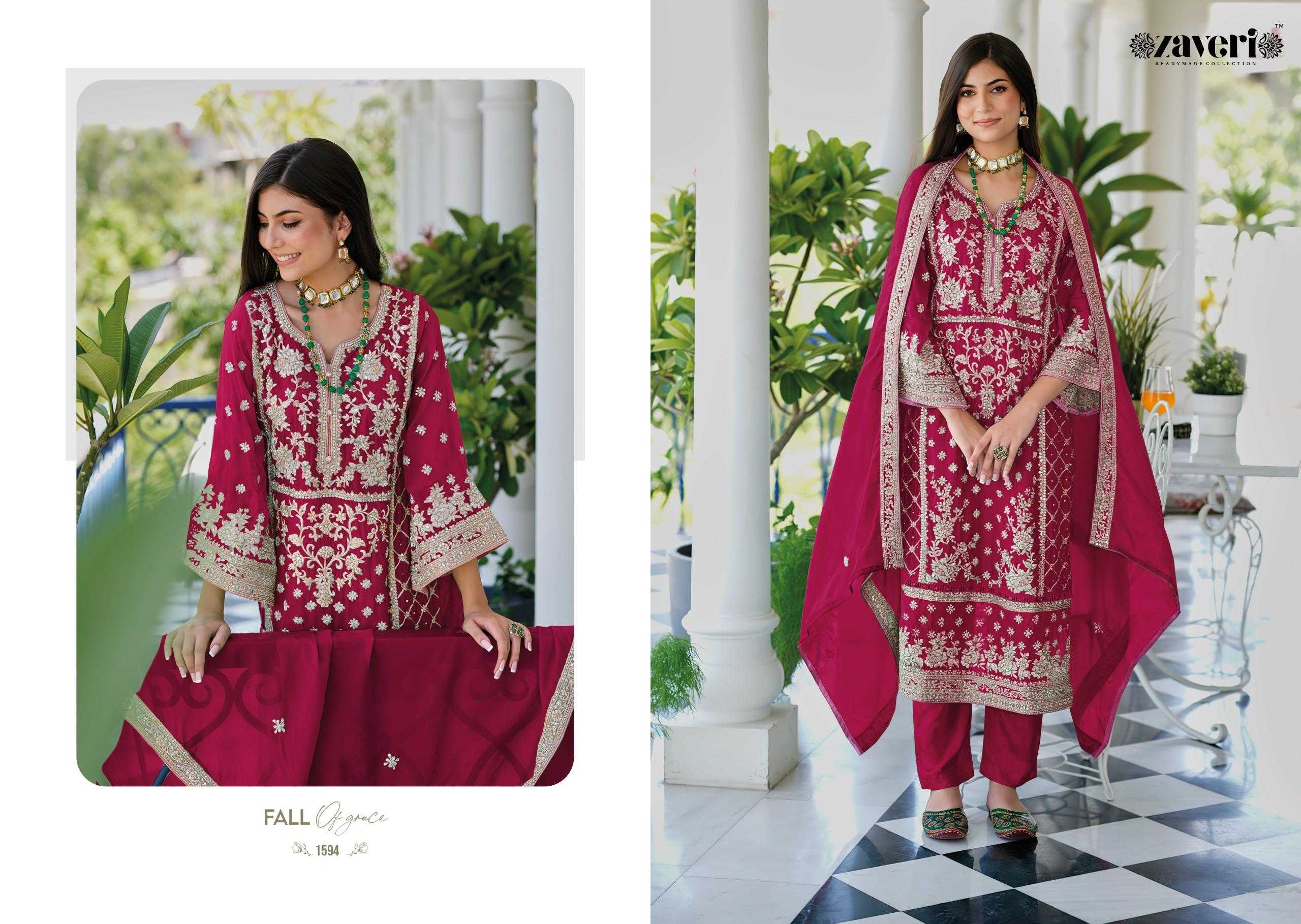 zaveri aanaya colour edition organza embroidery work full stitch original pakistani dress