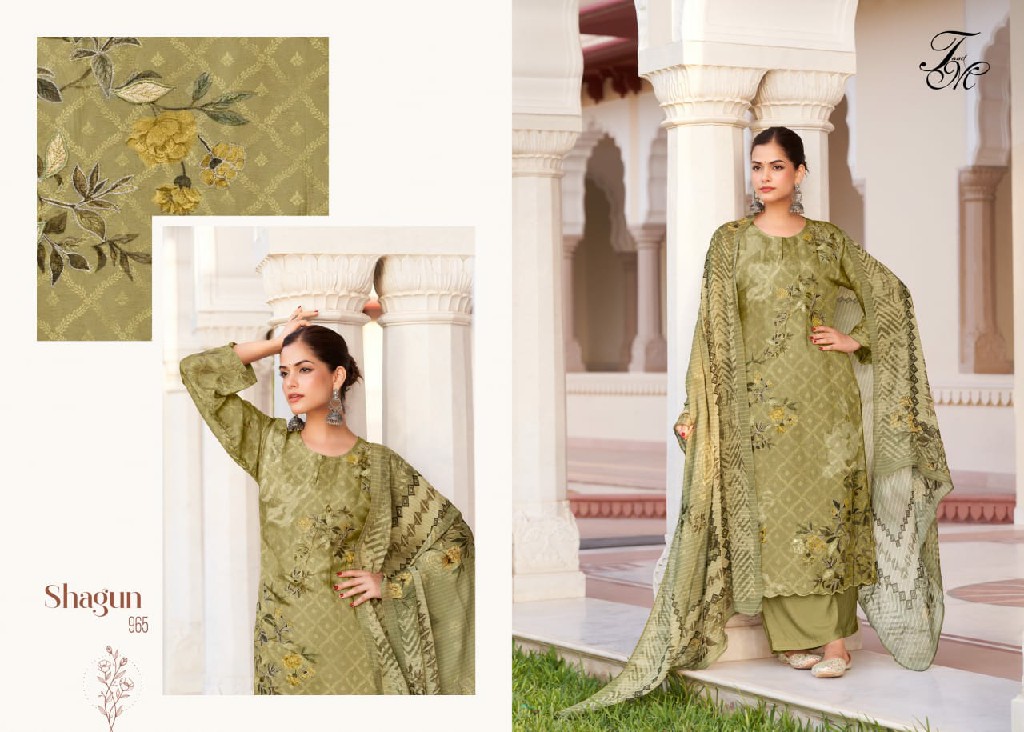 shagun by T And M beautiful colour jacquard print 3pcs dress