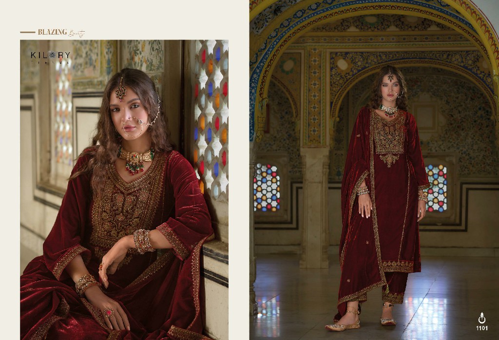 shehnaaz by kilory trends party wear winter special velvet suits