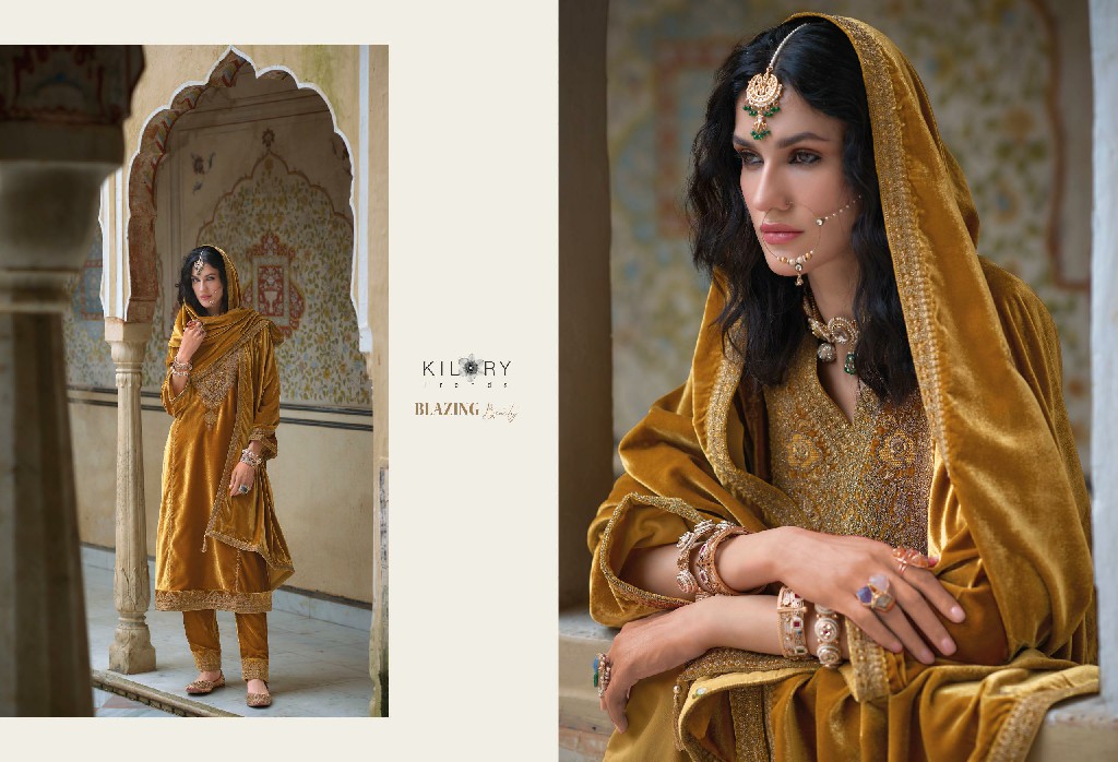 shehnaaz by kilory trends party wear winter special velvet suits