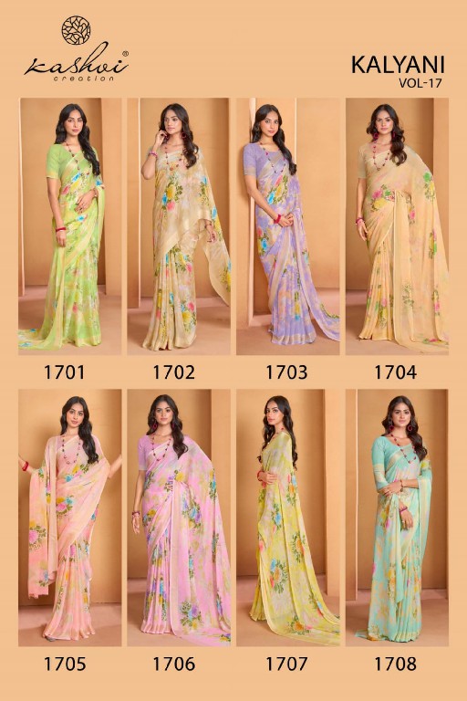 Kashvi Kalyani Vol-17 Wholesale Dull Moss Viscose Indian Sarees