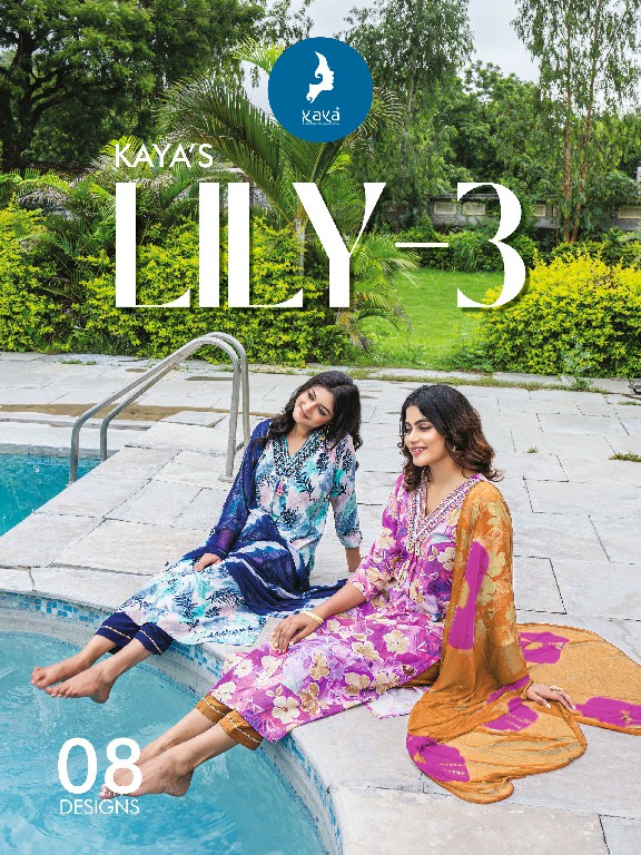 Kaya Lily Vol-3 Wholesale 3 Piece Straight Cut V Neck Concept Salwar Suits