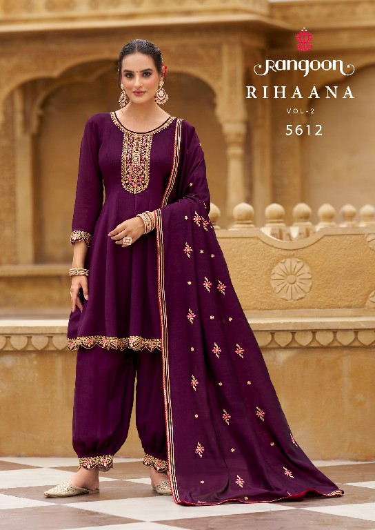 Rangoon Rihaana Vol-2 Wholesale Silk With Fancy Work Inner Readymade Suits