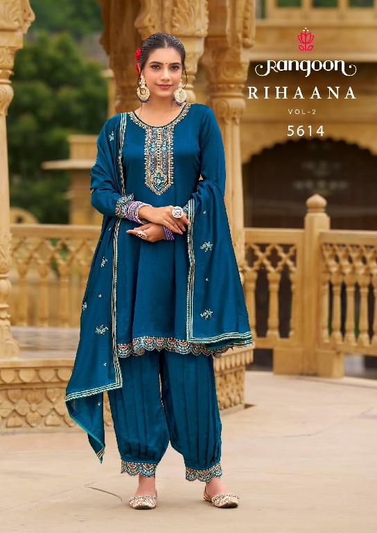 Rangoon Rihaana Vol-2 Wholesale Silk With Fancy Work Inner Readymade Suits