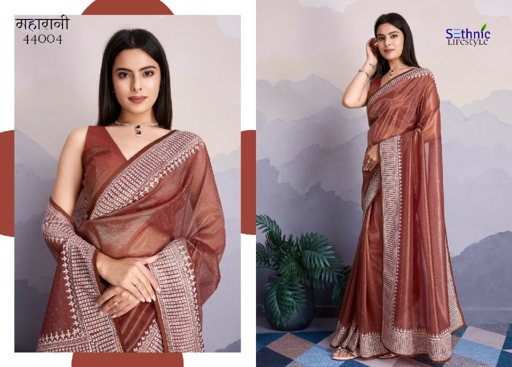 Sethnic Maharani Wholesale Embroidered Party Wear Indian Sarees