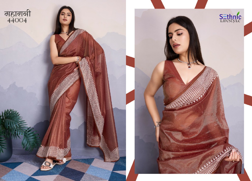 Sethnic Maharani Wholesale Embroidered Party Wear Indian Sarees