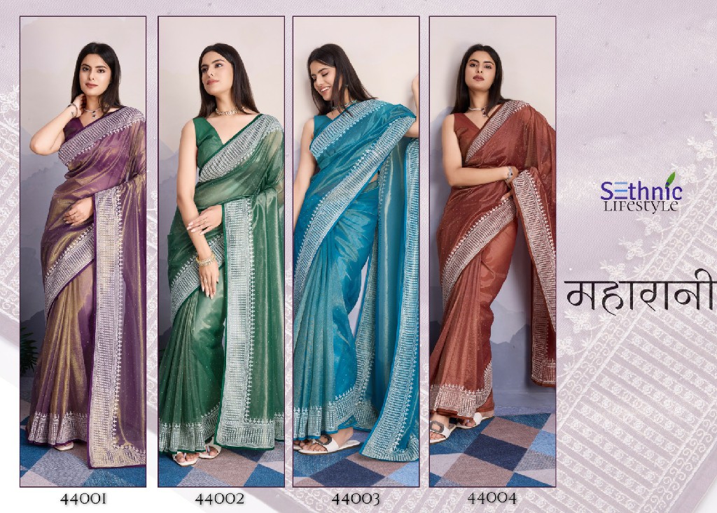 Sethnic Maharani Wholesale Embroidered Party Wear Indian Sarees