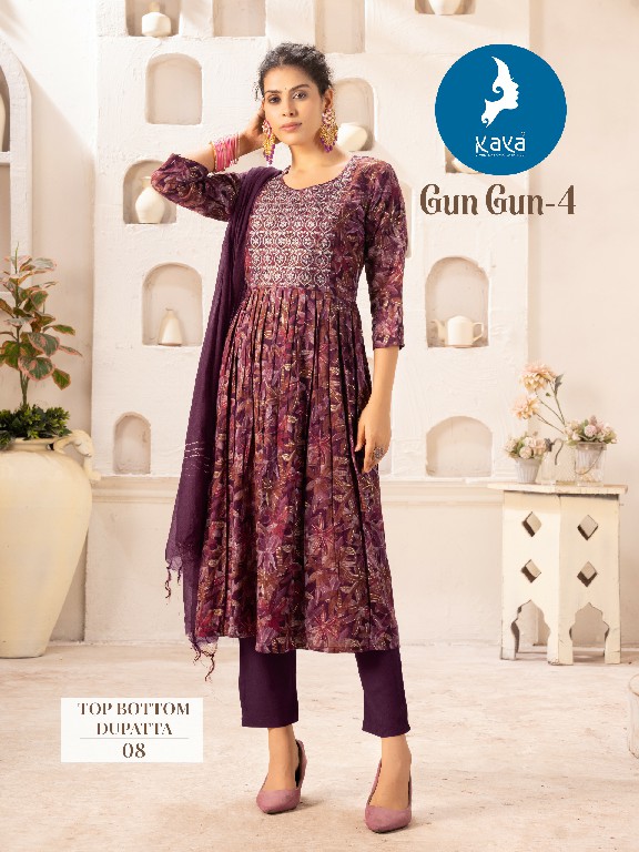 Kaya Gun Gun Vol-4 Wholesale 3 Piece Nayra Cut Work Concept Suits