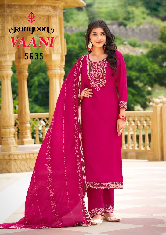 Rangoon Vaani Wholesale Silk With Fancy And Khatli Work Top With Pant And Dupatta